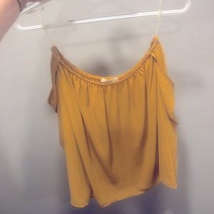 Off the shoulder yellow/gold top